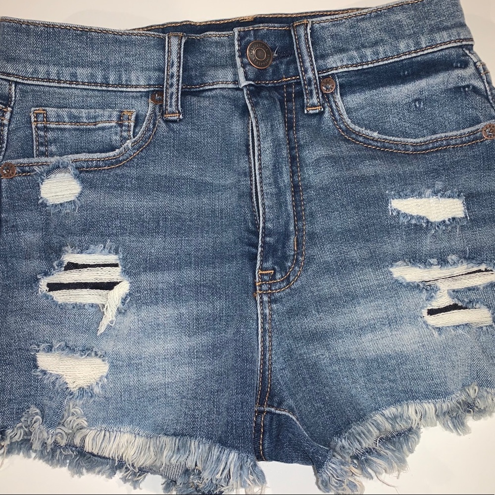 Aeropostale ripped jean shorts size 0
